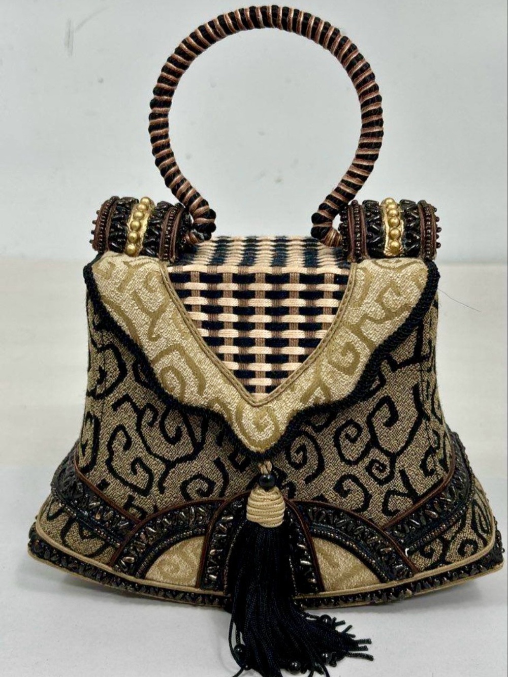 Mary Frances Beaded Corset Handle Bag